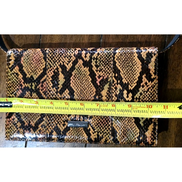 Vintage Missoni Snakeskin Clutch With Removable Shoulder Strap Snap Button Black